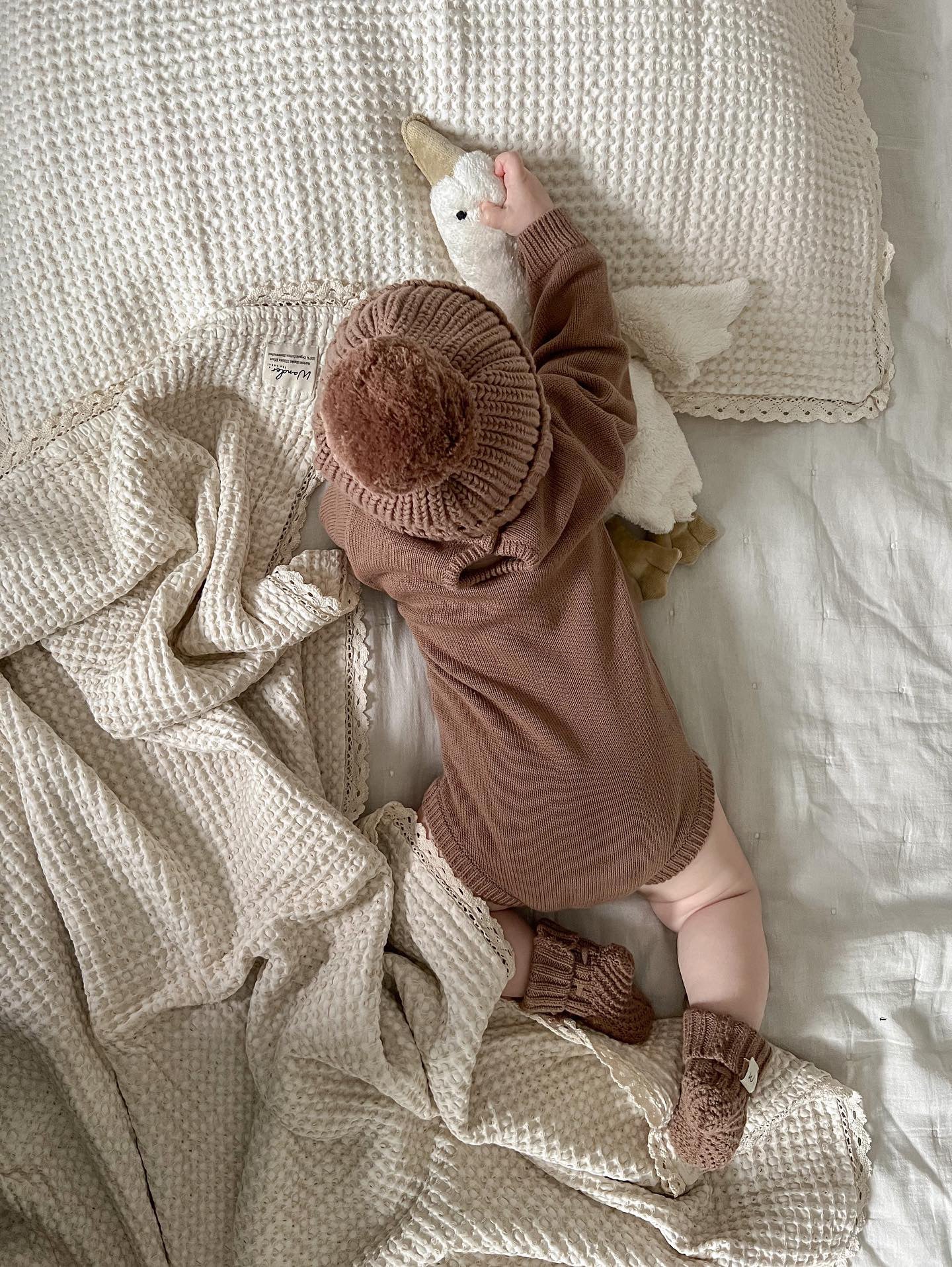 ‘Memoir’ Organic Cotton Waffle Heirloom Blanket