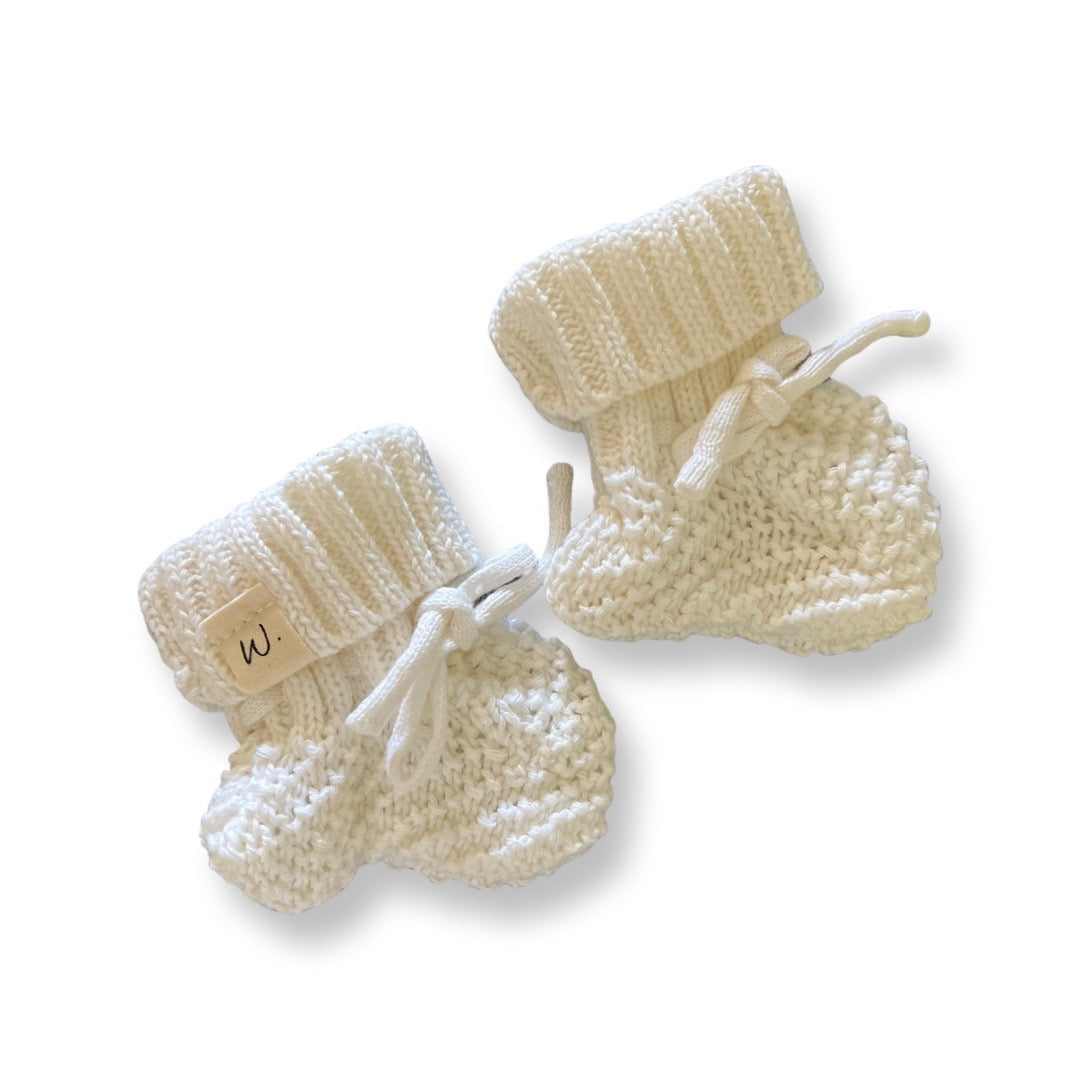 Knit Booties - Milk