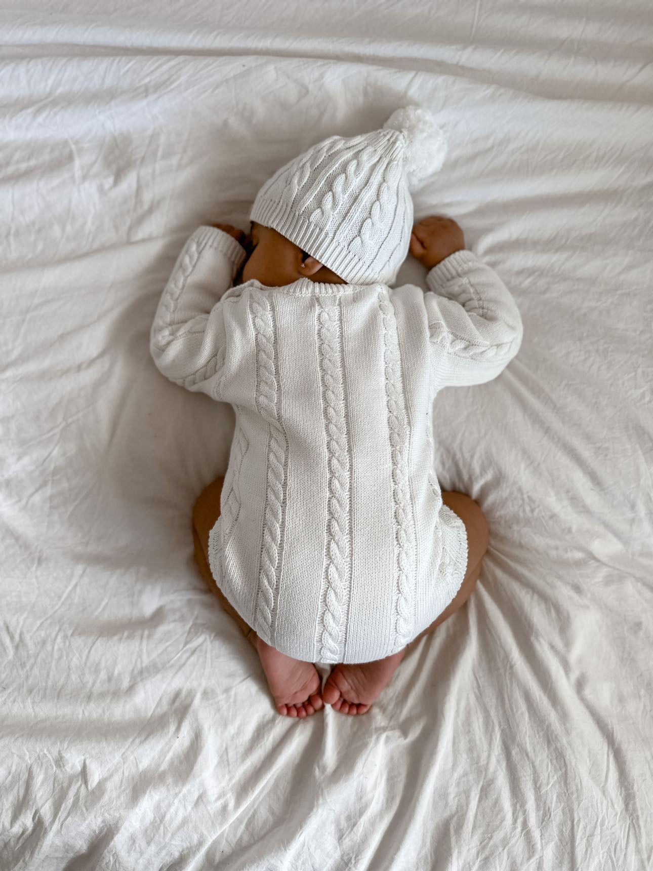 Organic Cotton Classic Knit Romper - Milk