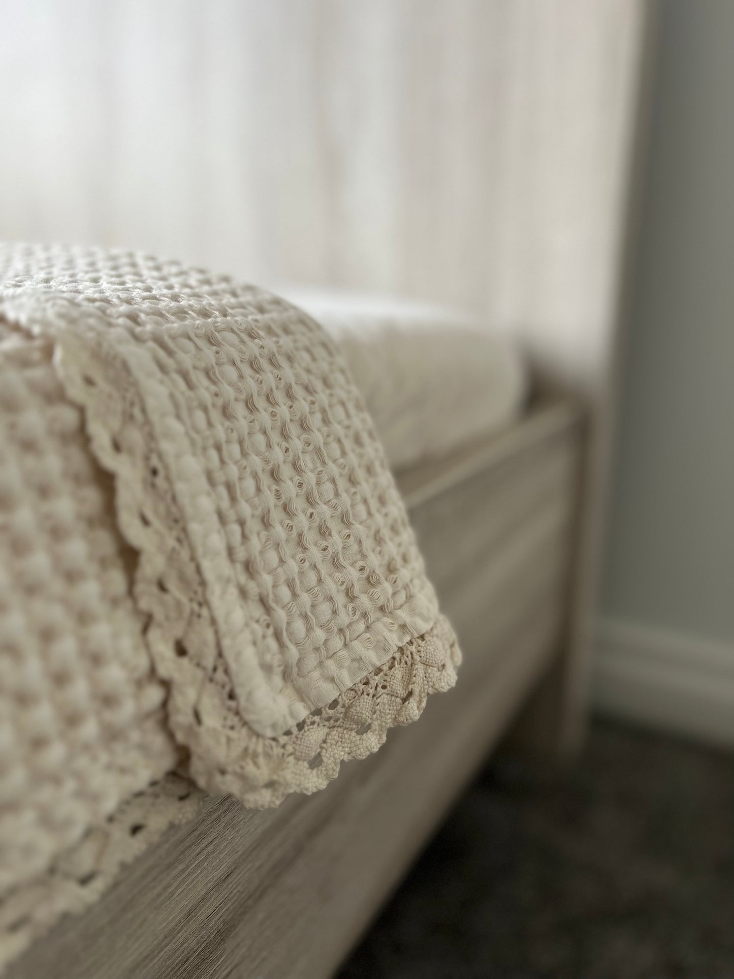 Slightly Imperfect ‘Memoir’ Organic Cotton Waffle Heirloom Swaddle Size Blanket