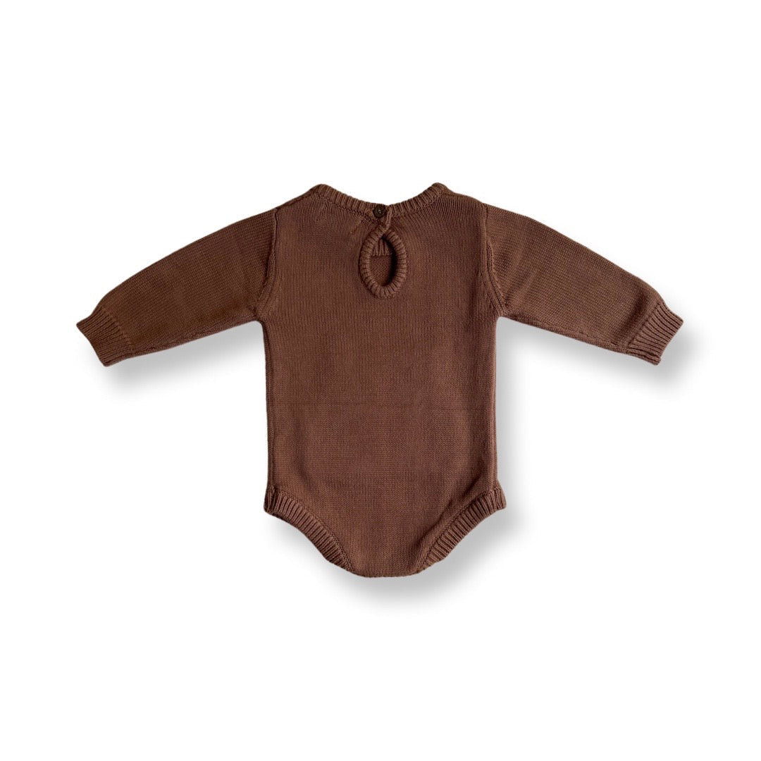 Organic Cotton Joey Pocket Knit Romper - Earth