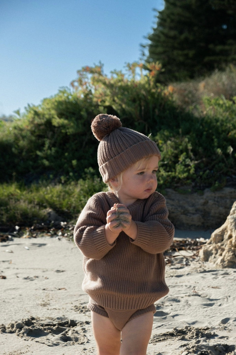 Organic Cotton Knit Sweater - Earth