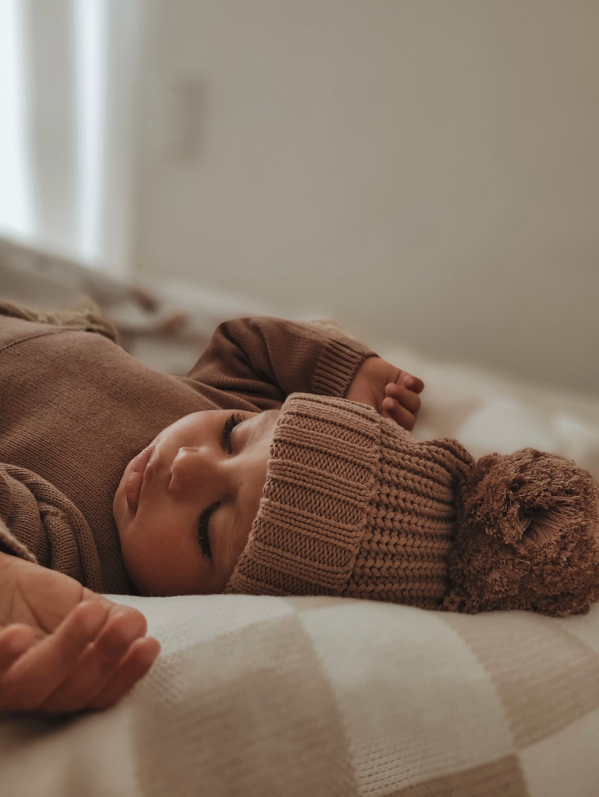 Organic Cotton Chunky Knit Beanie - Earth