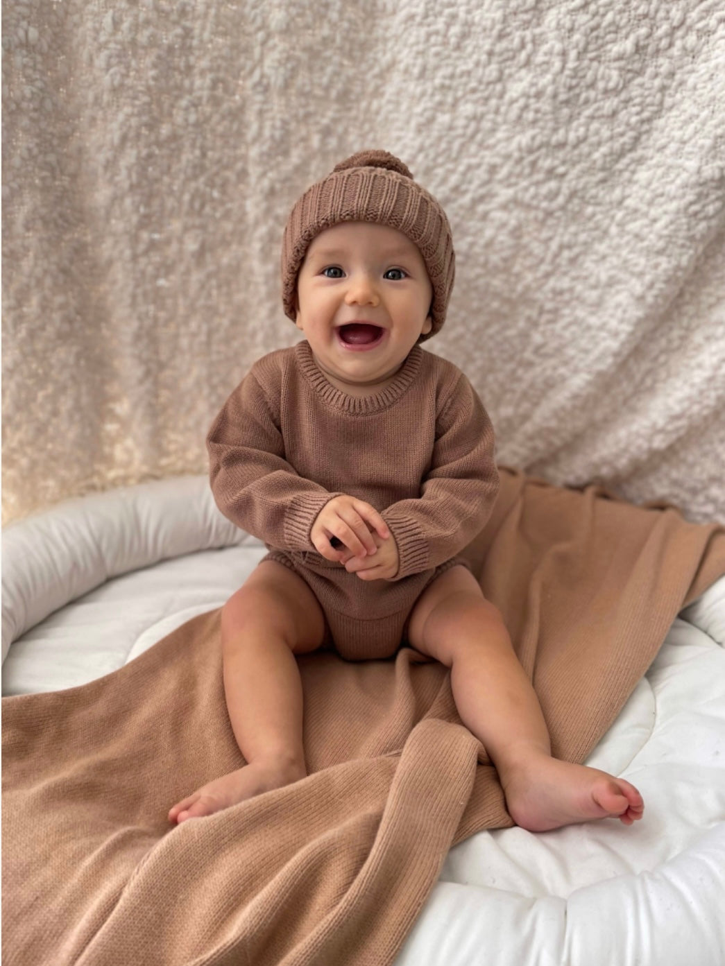Organic Cotton Joey Pocket Knit Romper - Earth