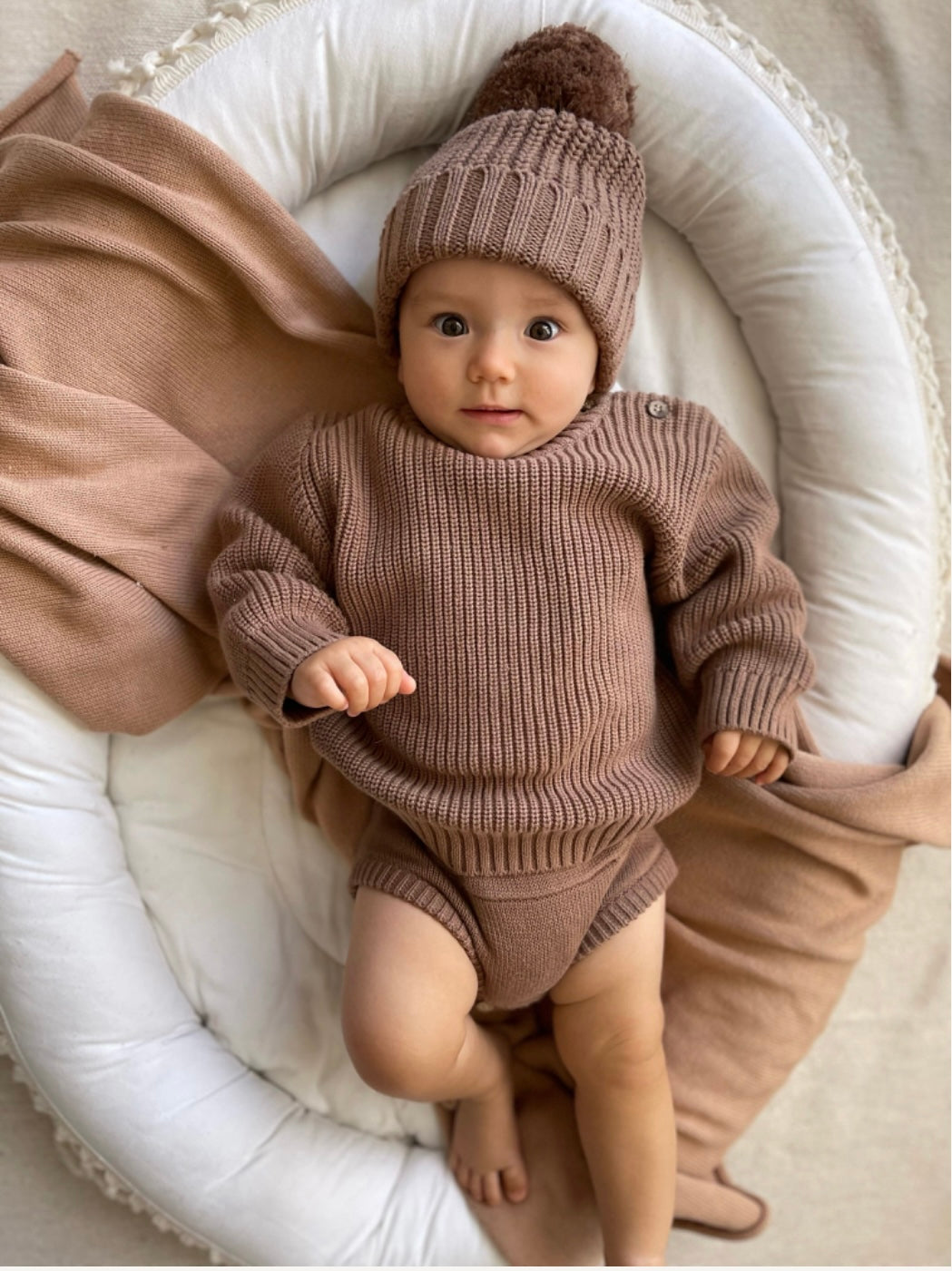 Organic Cotton Knit Sweater - Earth