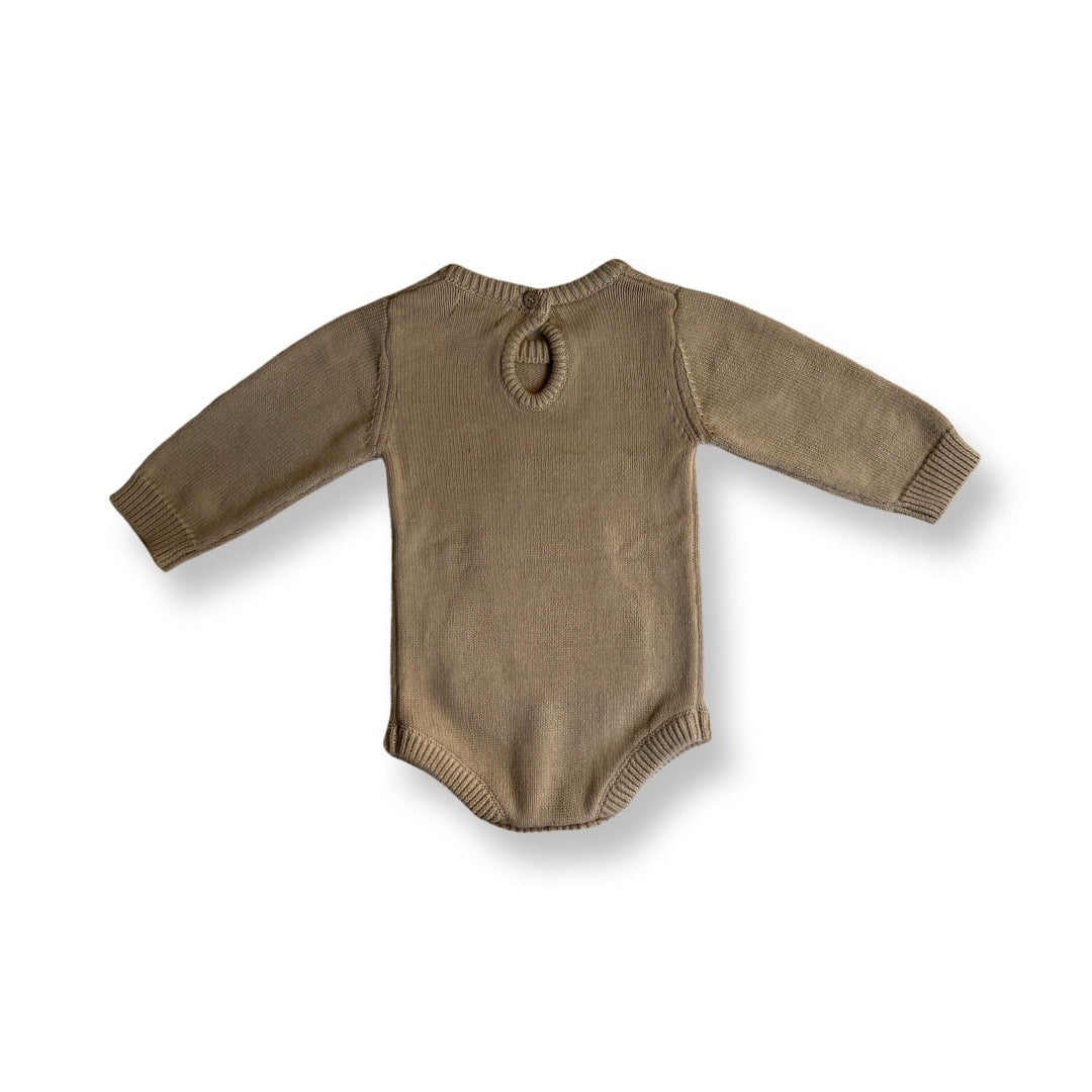 Organic Cotton Joey Pocket Knit Romper - Golden Light