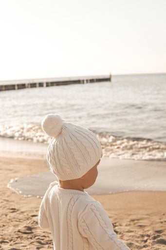 Organic Cotton Classic Knit Beanie - Milk