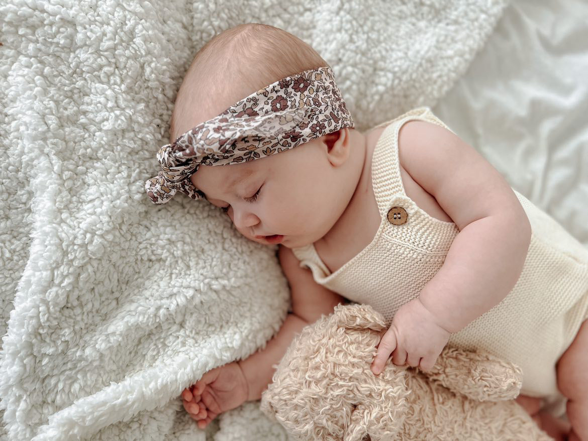 Organic Cotton Knit Romper - Natural