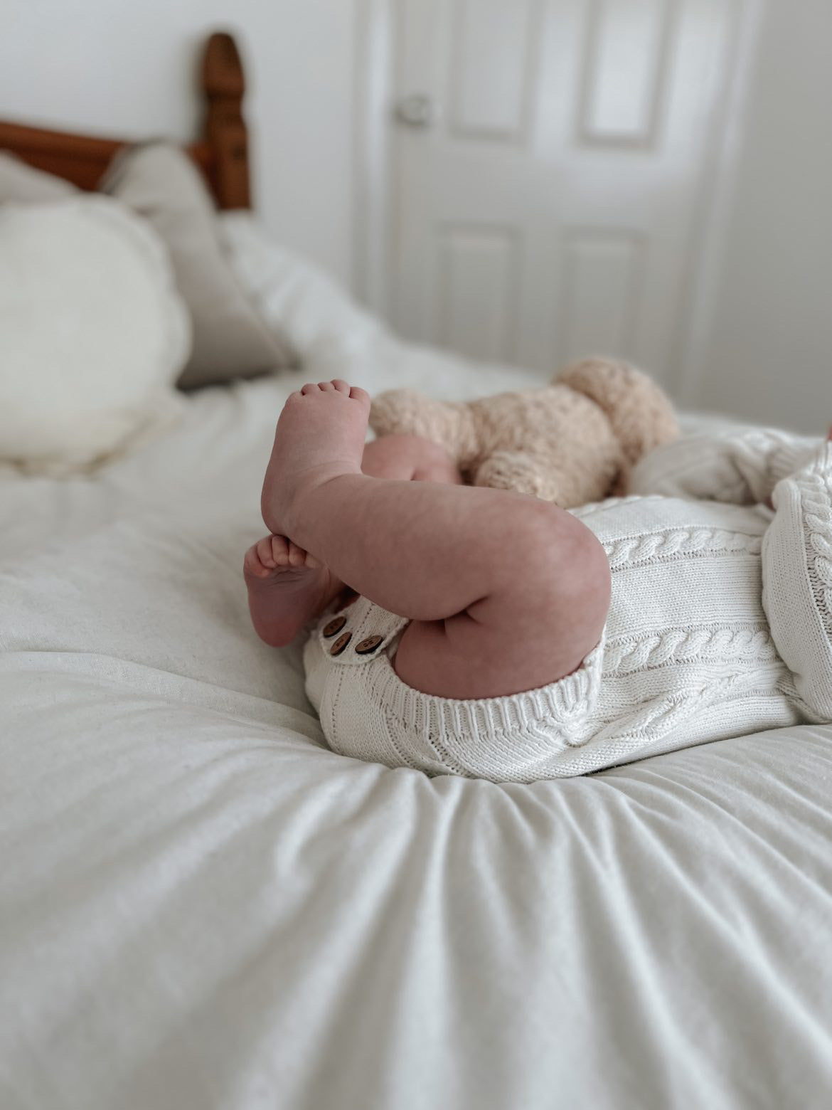 Organic Cotton Classic Knit Romper - Milk