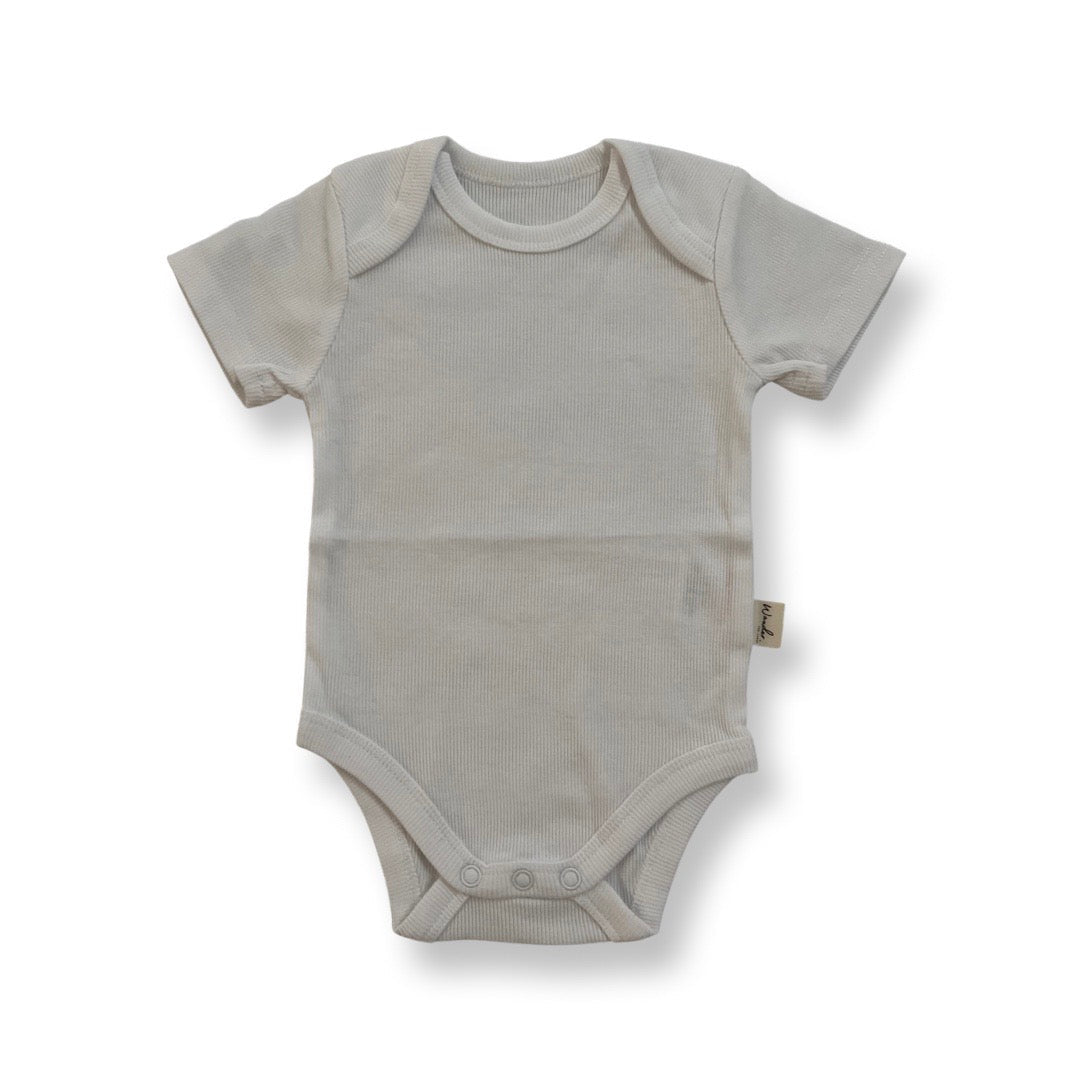 Organic Rib Essential Tee Bodysuit - White