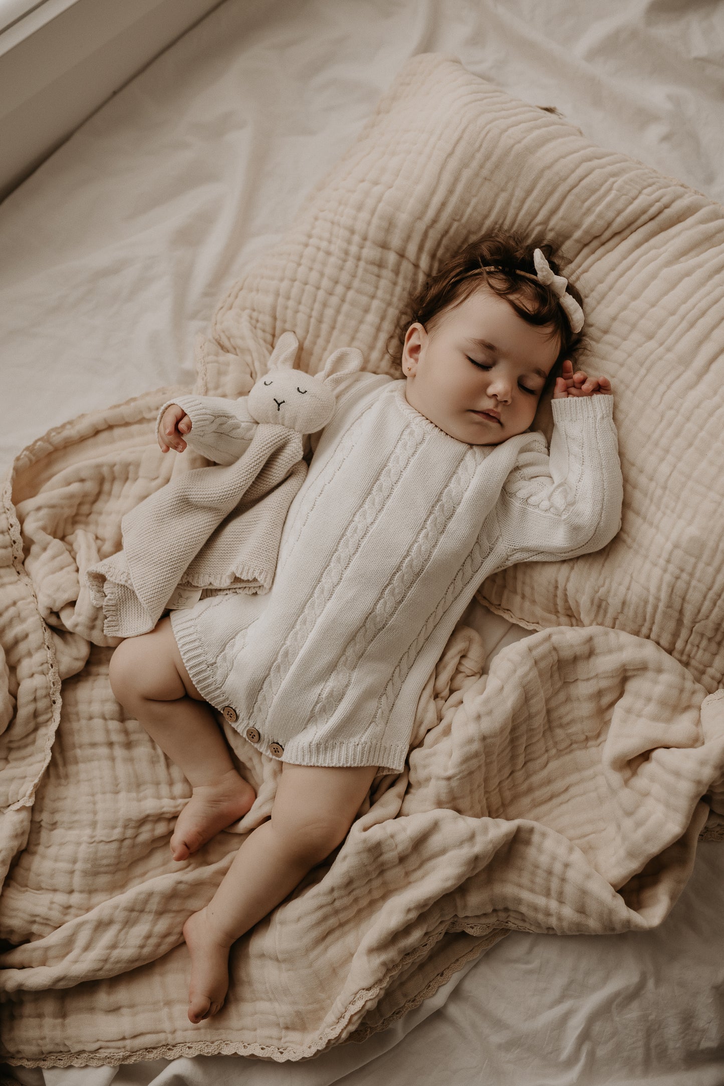 Organic Cotton Classic Knit Romper - Milk