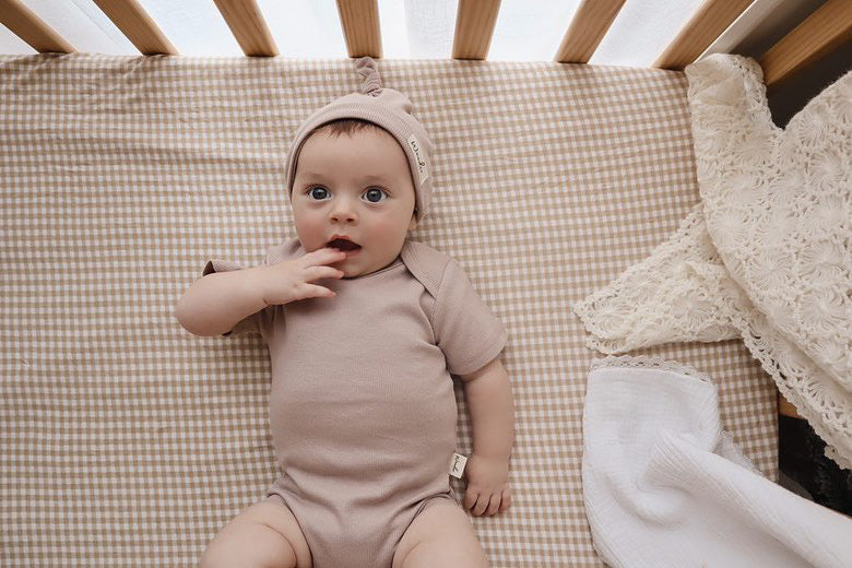 Organic Rib Essential Tee Bodysuit - Fawn