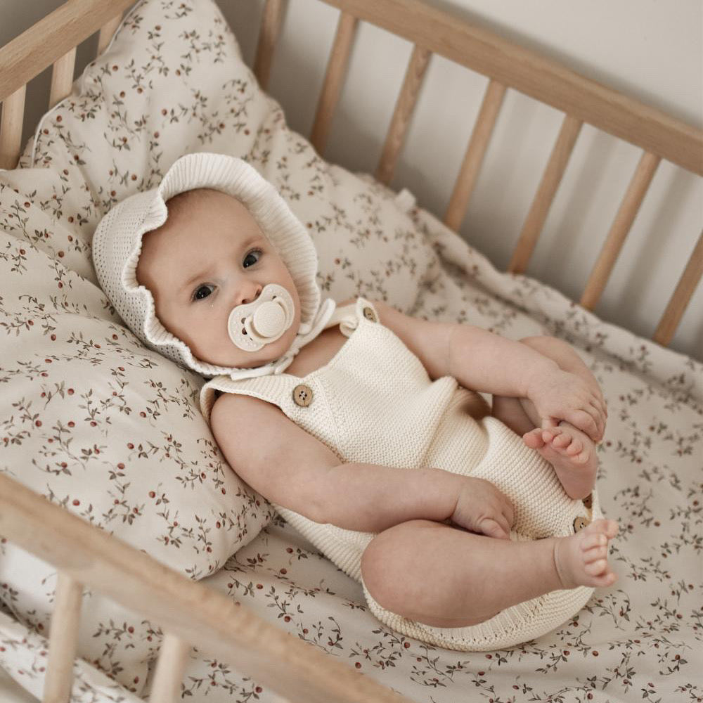 Organic Cotton Knit Romper - Natural