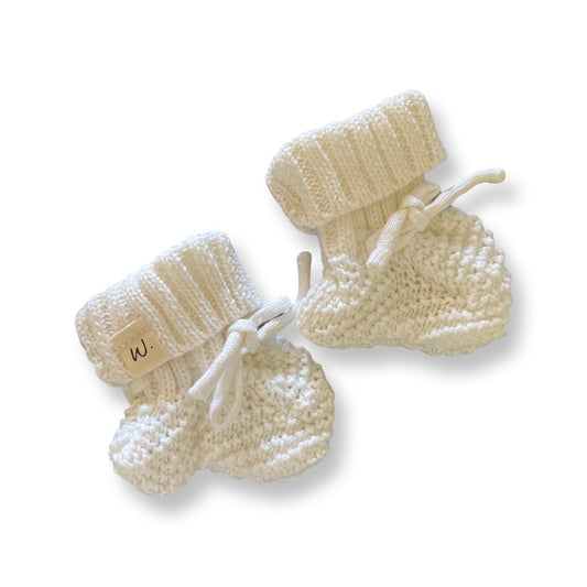Knit Booties - Milk